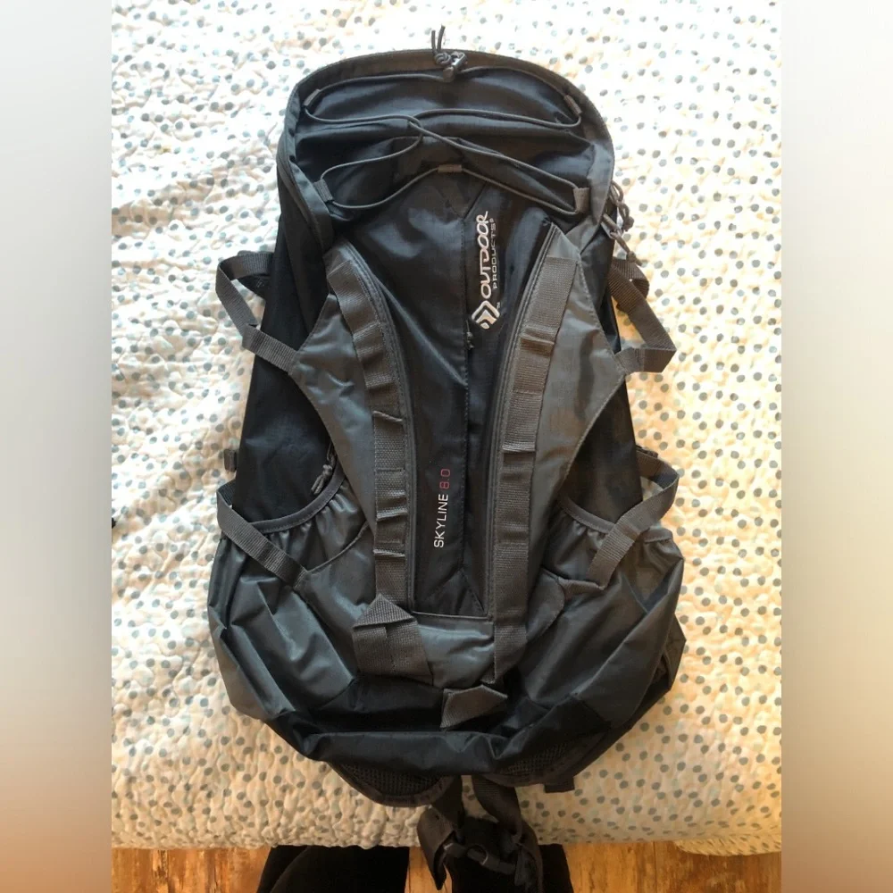 Outdoor Black and Gray Hiking Backpack for Men